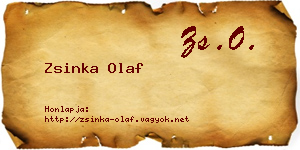 Zsinka Olaf névjegykártya